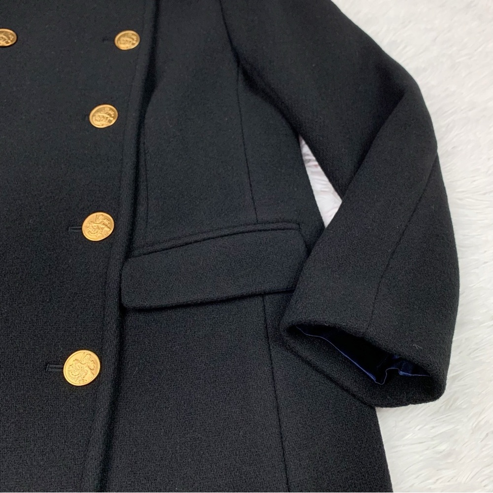 J Crew Petite Warwick topcoat in Italian stadium-cloth wool blend in black - Picture 15 of 16